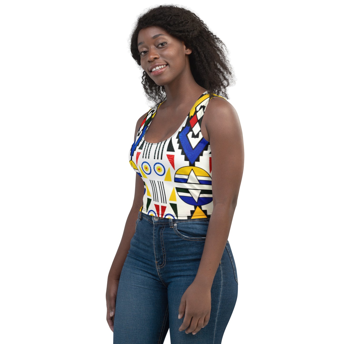 Ndebele Print Crop Top