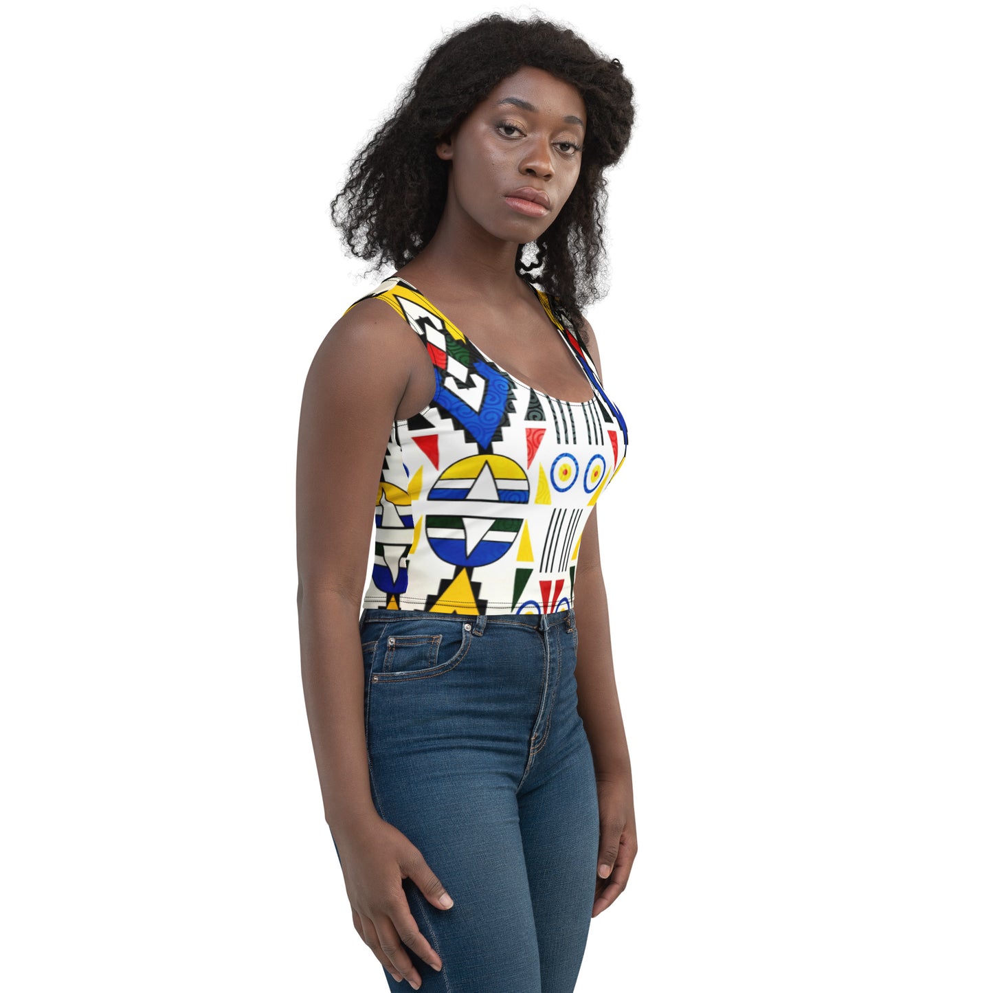 Ndebele Print Crop Top