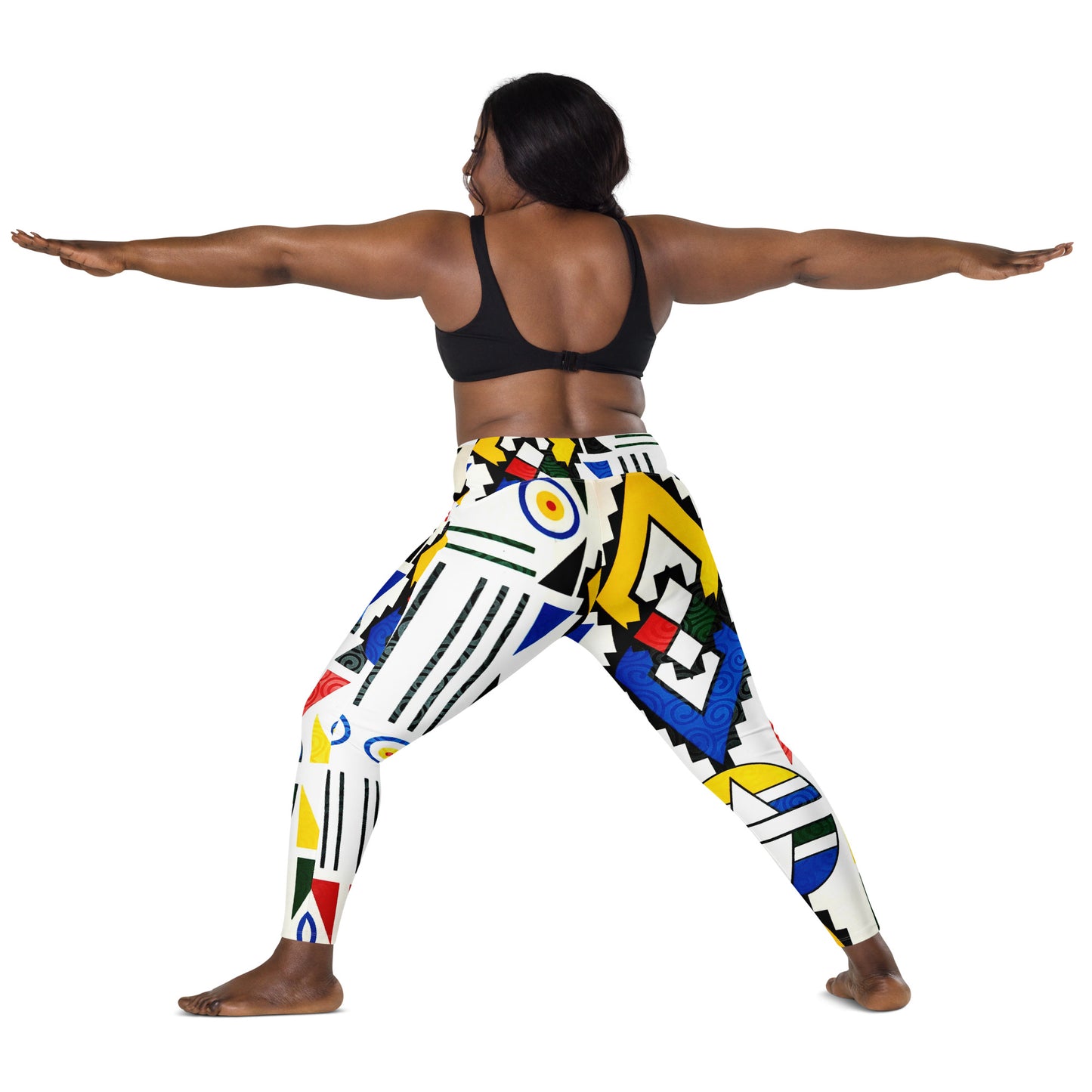 Ndebele Print Crossover leggings with pockets