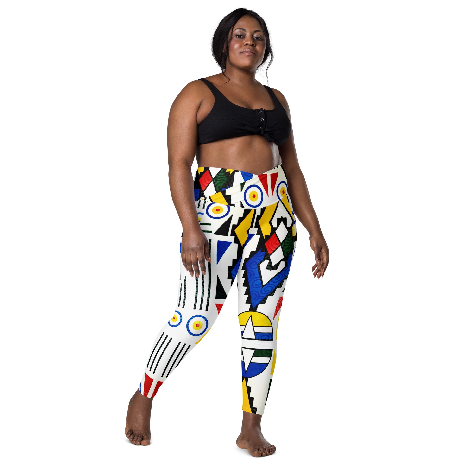Ndebele Print Crossover leggings with pockets – EverythingZulu
