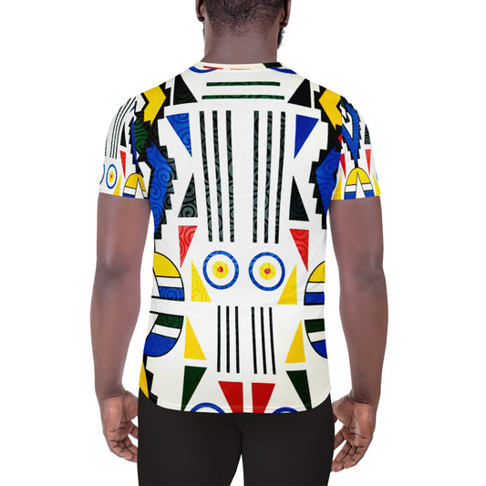 Ndebele Print All-Over Print Men's Athletic T-shirt