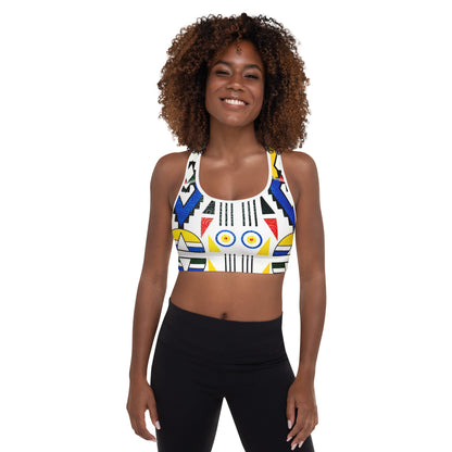 Ndebele Print Padded Sports Bra