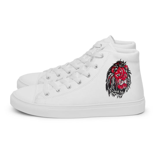 Ancestral Red Lion Men’s high top canvas shoes