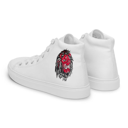 Ancestral Red Lion Men’s high top canvas shoes