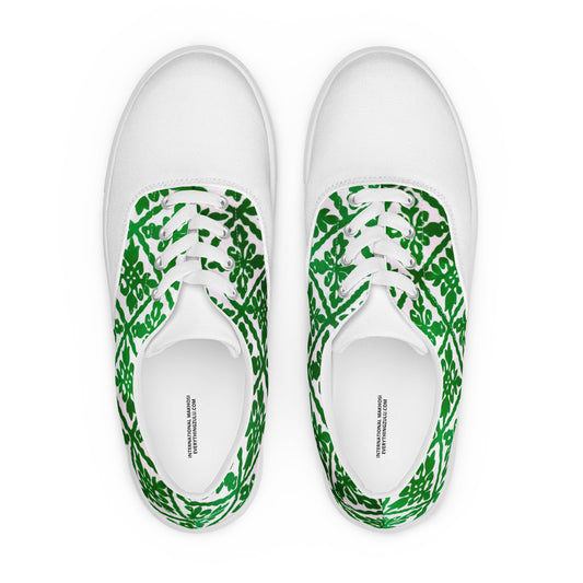 Ancestral Green Njeti Men’s lace-up canvas shoes