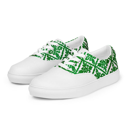 Ancestral Green Njeti Men’s lace-up canvas shoes