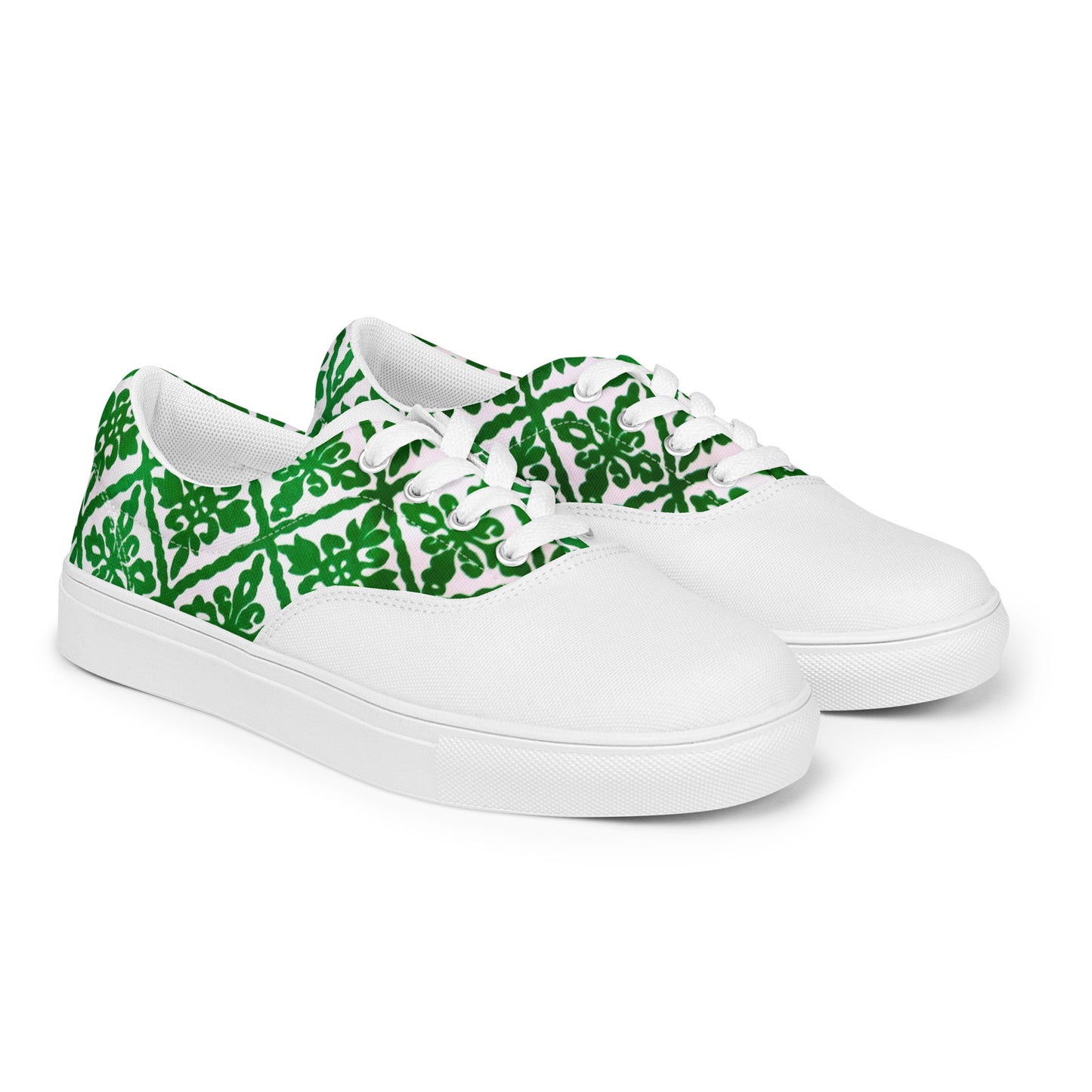 Ancestral Green Njeti Men’s lace-up canvas shoes