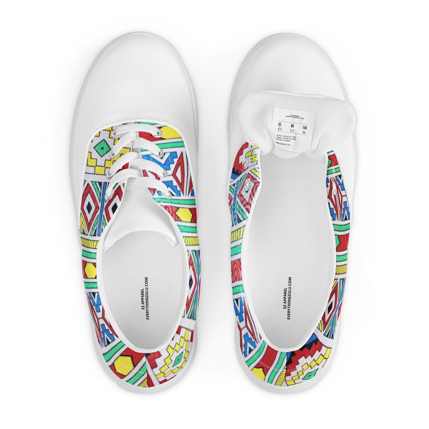 Ndebele Print Women’s lace-up canvas shoes