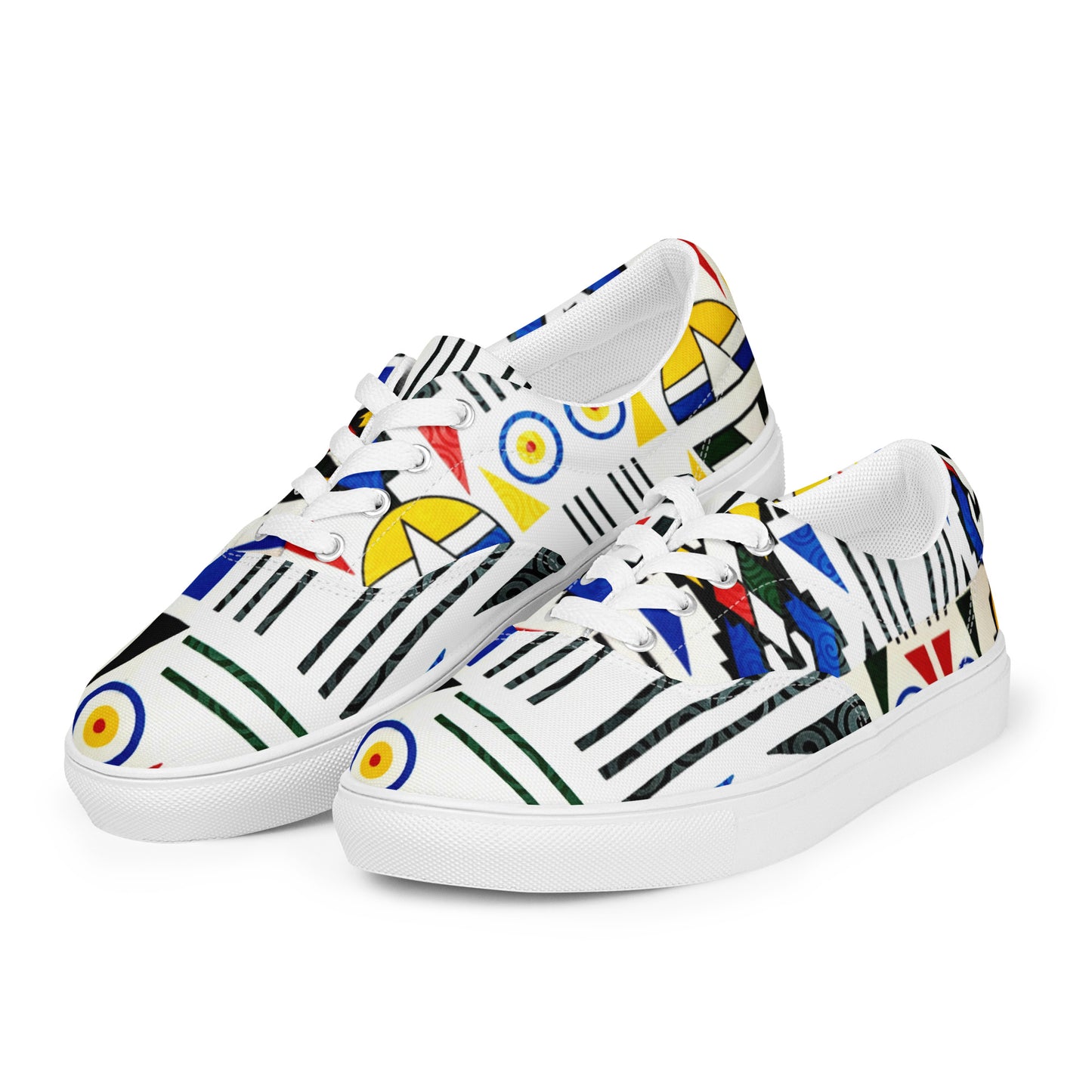 Ndebele Print Women’s lace-up canvas shoes