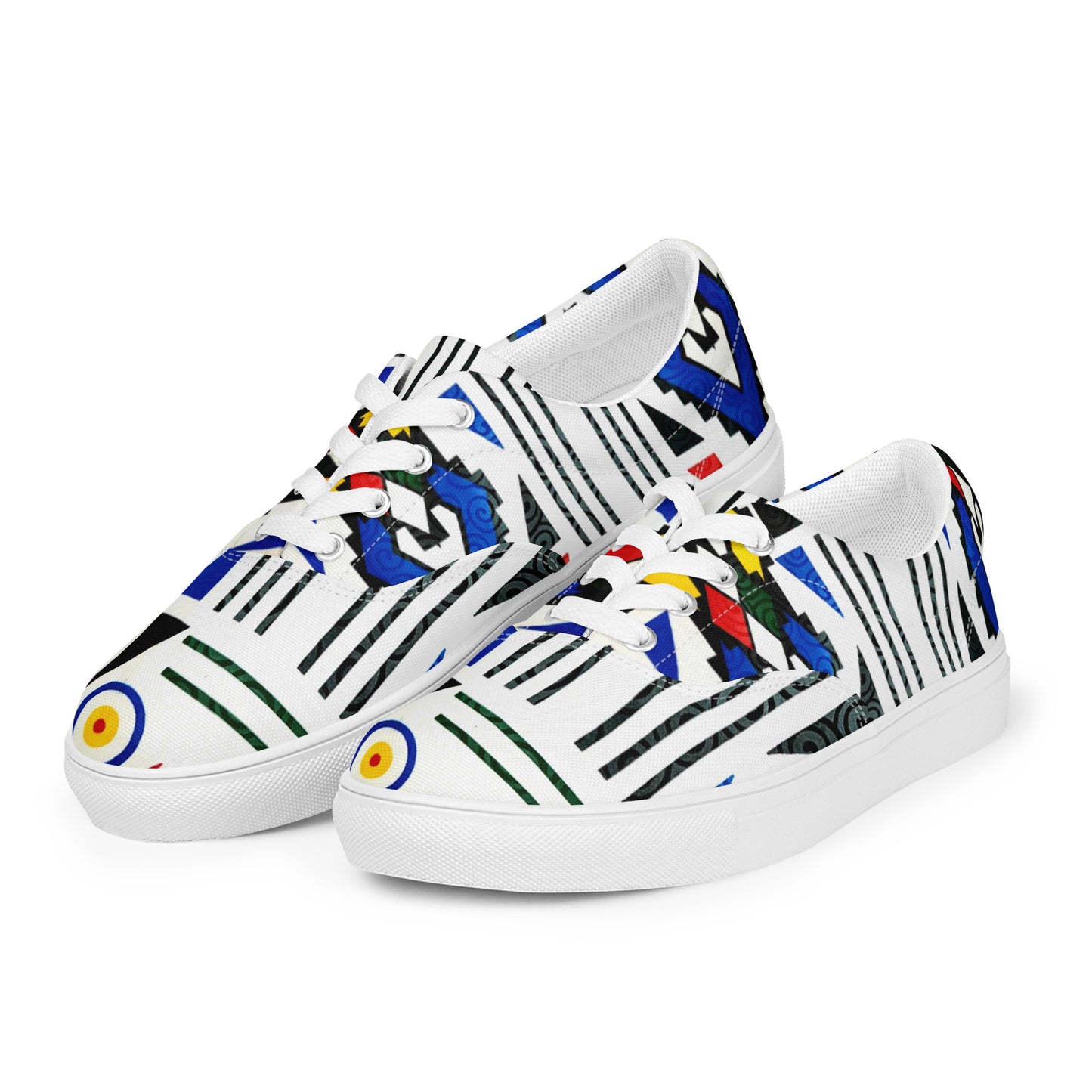 Ndebele Print Women’s lace-up canvas shoes