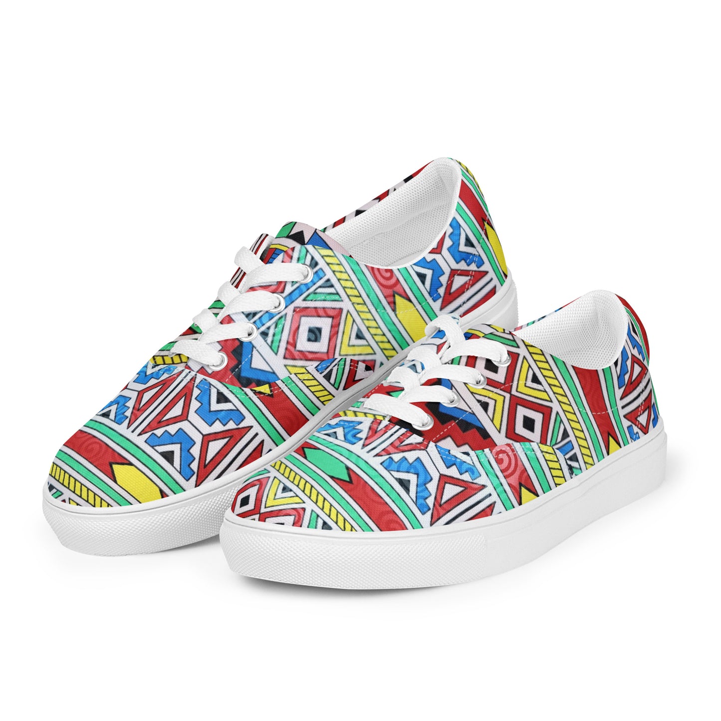 Ndebele Print Women’s lace-up canvas shoes