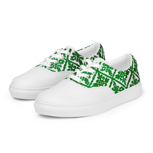 Ancestral Green Njeti Women’s lace-up canvas shoes