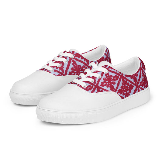 Ancestral Red Njeti Women’s lace-up canvas shoes