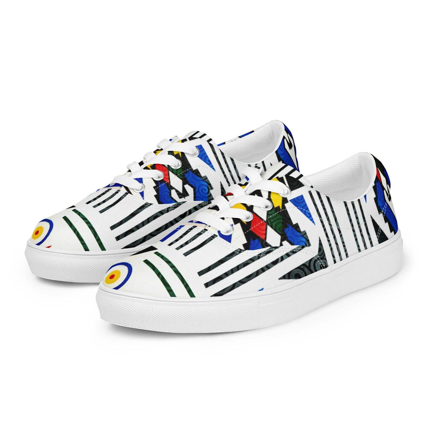 Ndebele Print Women’s lace-up canvas shoes