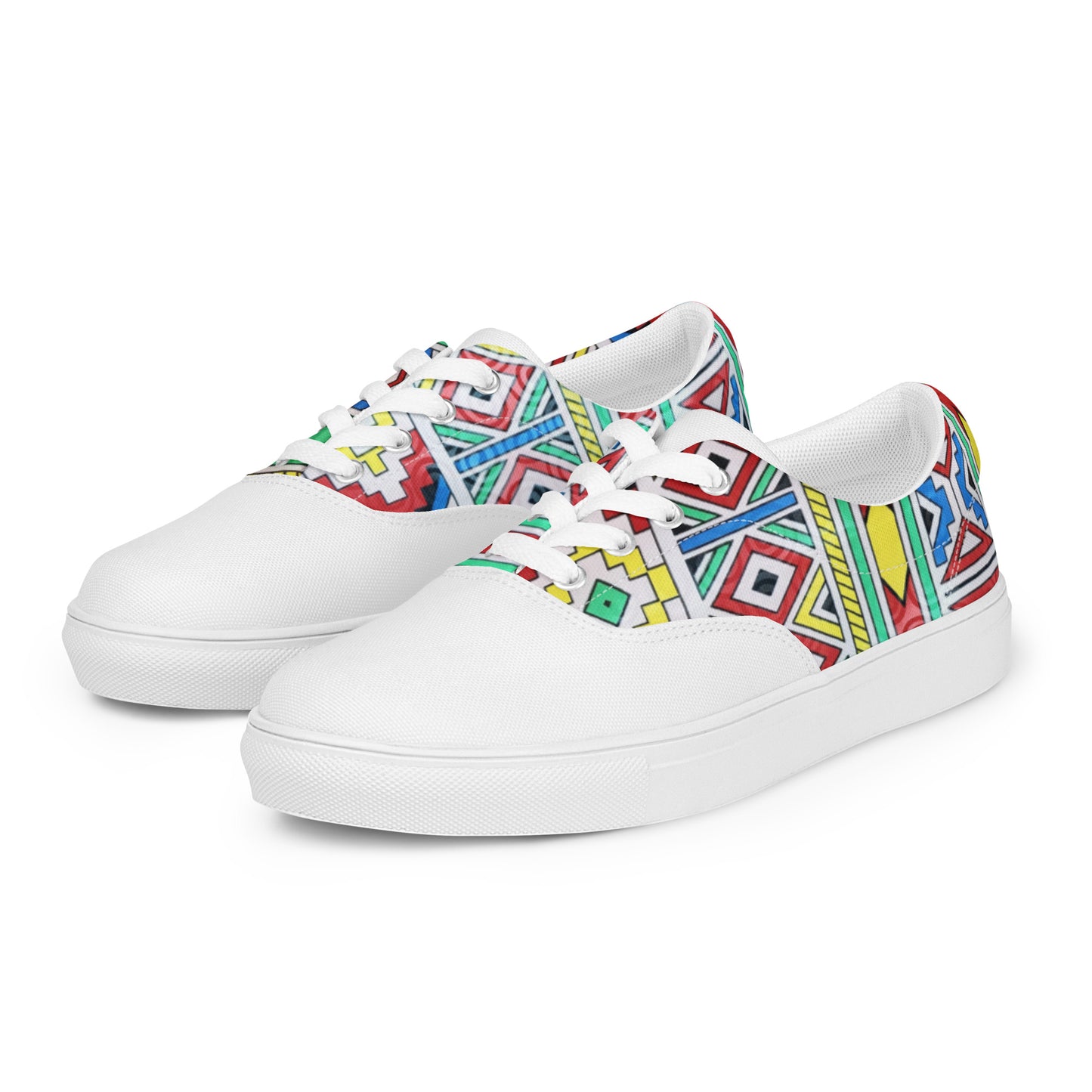 Ndebele Print Women’s lace-up canvas shoes