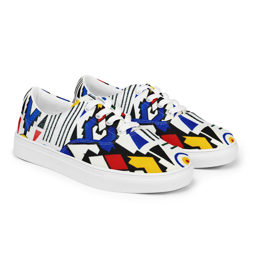 Ndebele Print Women’s lace-up canvas shoes