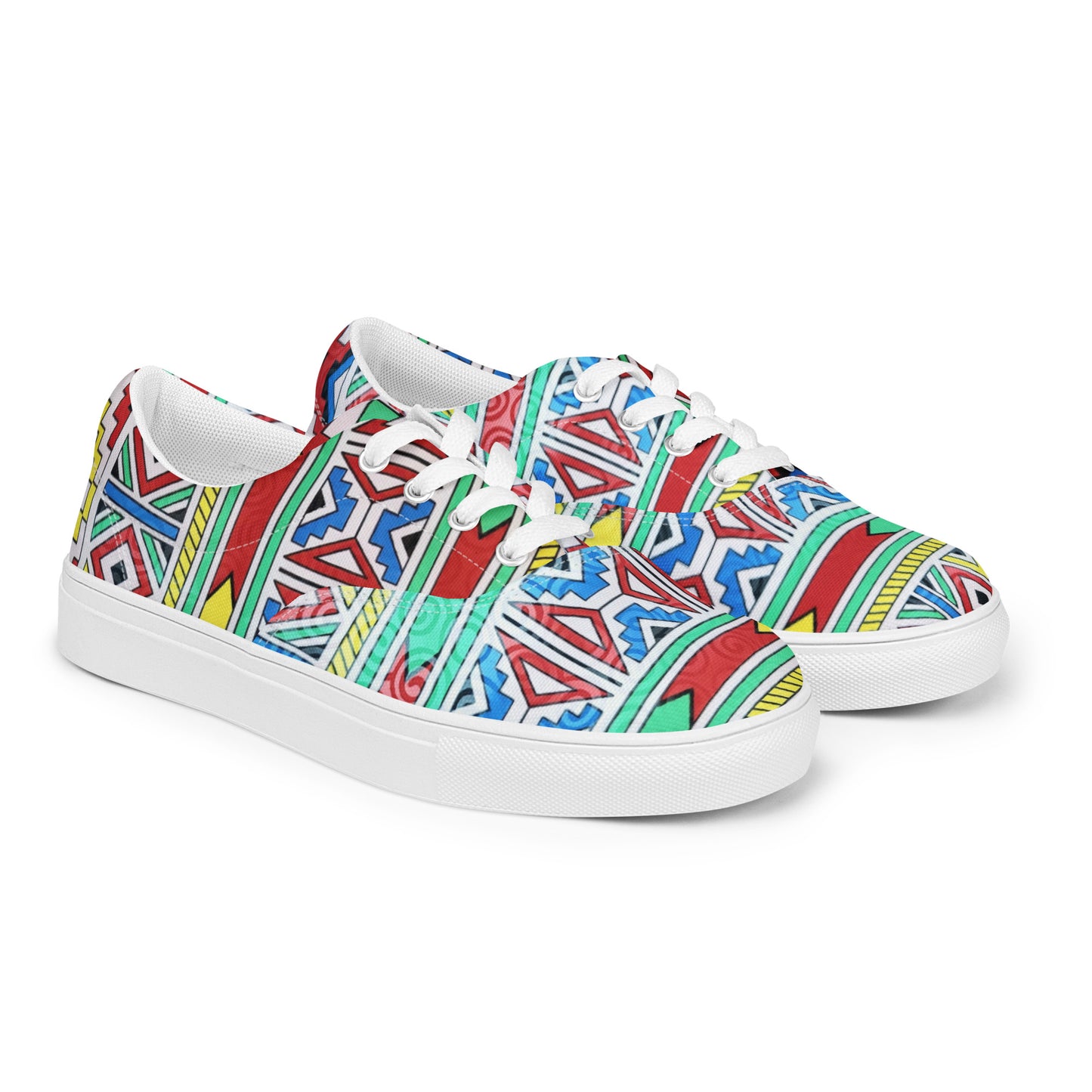 Ndebele Print Women’s lace-up canvas shoes