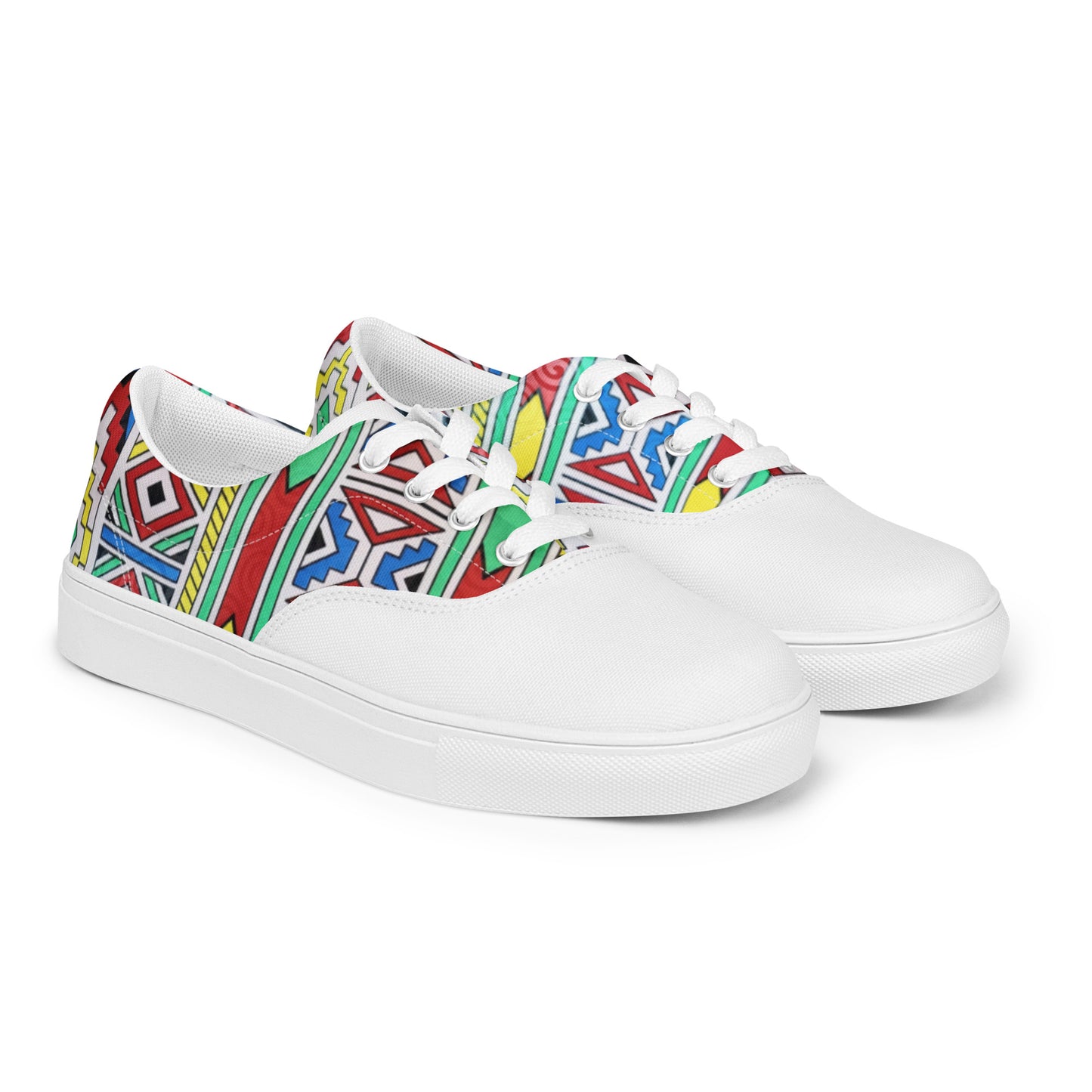 Ndebele Print Women’s lace-up canvas shoes