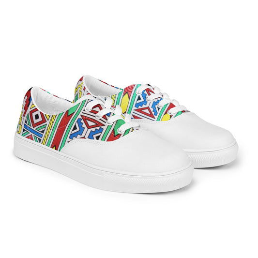 Ndebele Print Women’s lace-up canvas shoes